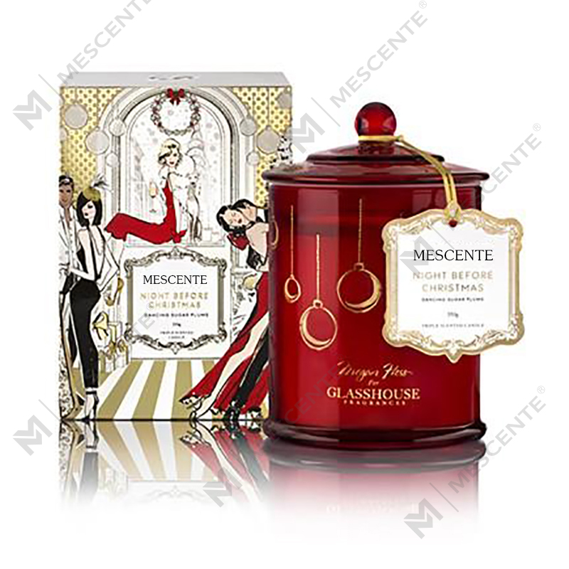 M&Scent velkoobchodní luxusní vlastní privátní štítek Vánoční klenutá sklenice vonné sójové svíčky s víčkem